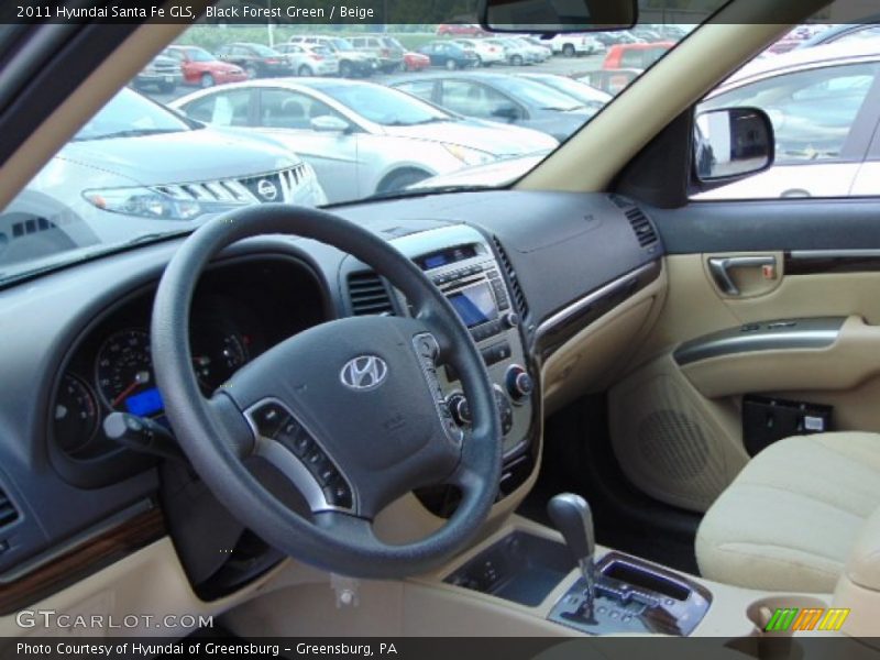 Black Forest Green / Beige 2011 Hyundai Santa Fe GLS