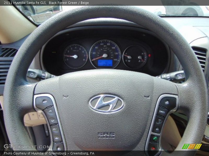 Black Forest Green / Beige 2011 Hyundai Santa Fe GLS