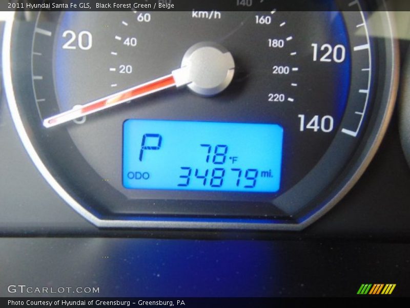 Black Forest Green / Beige 2011 Hyundai Santa Fe GLS