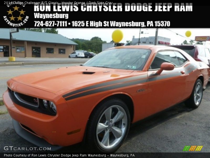 Header Orange / Dark Slate Gray 2014 Dodge Challenger R/T Classic