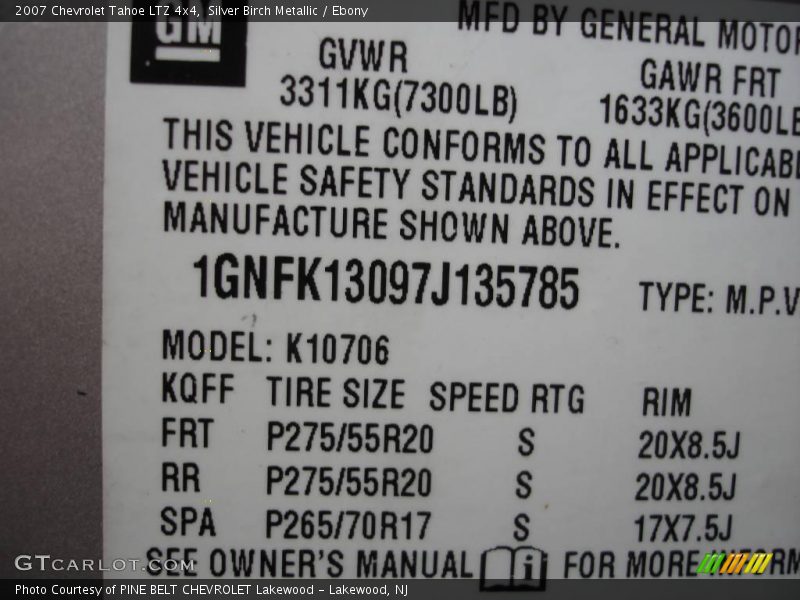 Silver Birch Metallic / Ebony 2007 Chevrolet Tahoe LTZ 4x4