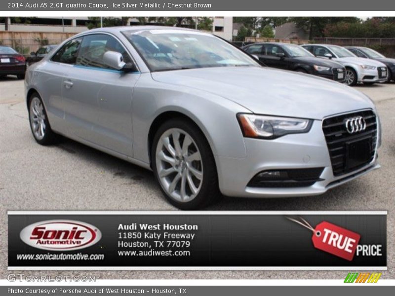 Ice Silver Metallic / Chestnut Brown 2014 Audi A5 2.0T quattro Coupe