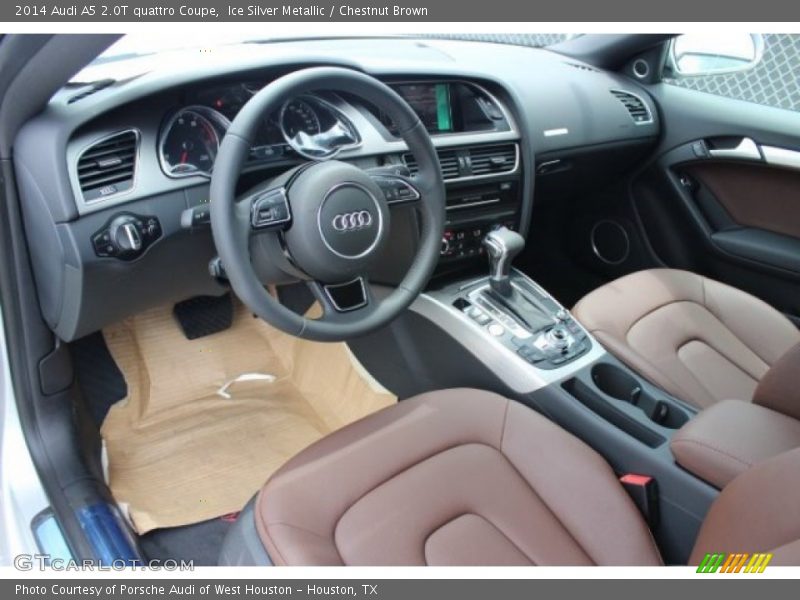 Ice Silver Metallic / Chestnut Brown 2014 Audi A5 2.0T quattro Coupe