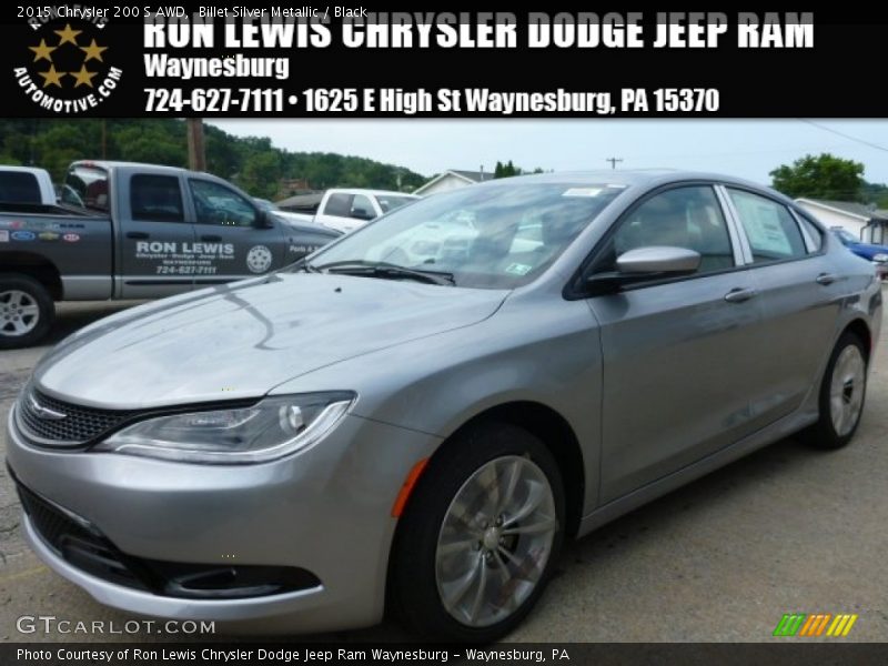 Billet Silver Metallic / Black 2015 Chrysler 200 S AWD