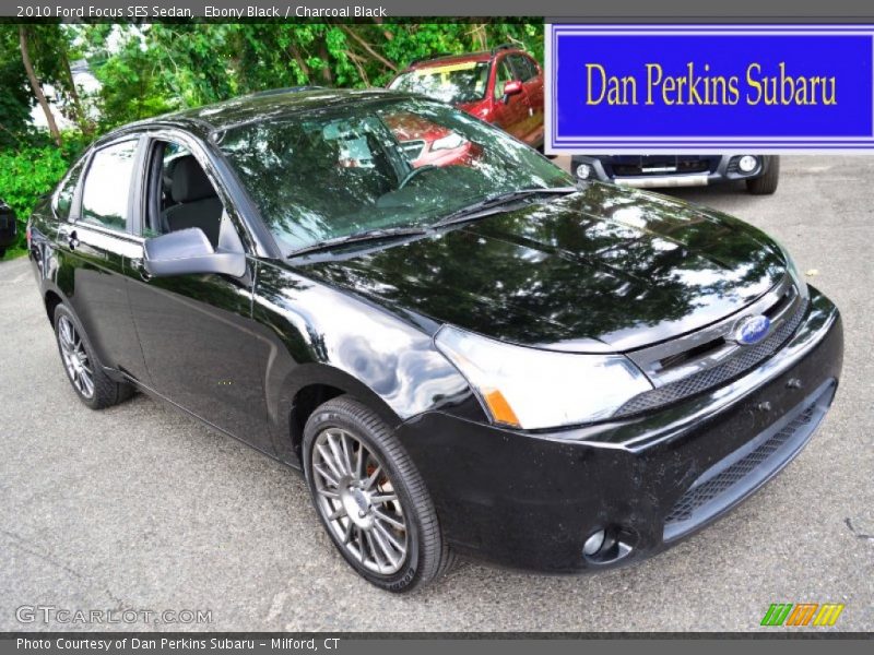 Ebony Black / Charcoal Black 2010 Ford Focus SES Sedan