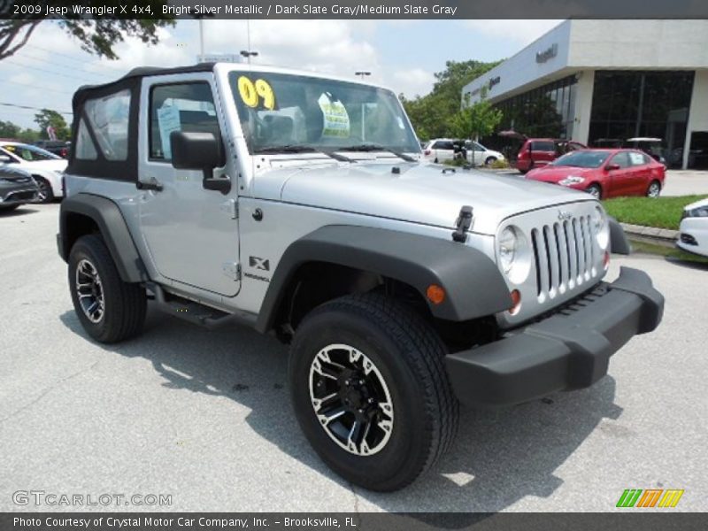 Bright Silver Metallic / Dark Slate Gray/Medium Slate Gray 2009 Jeep Wrangler X 4x4