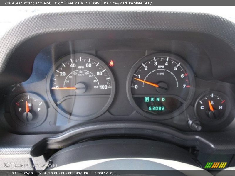 Bright Silver Metallic / Dark Slate Gray/Medium Slate Gray 2009 Jeep Wrangler X 4x4