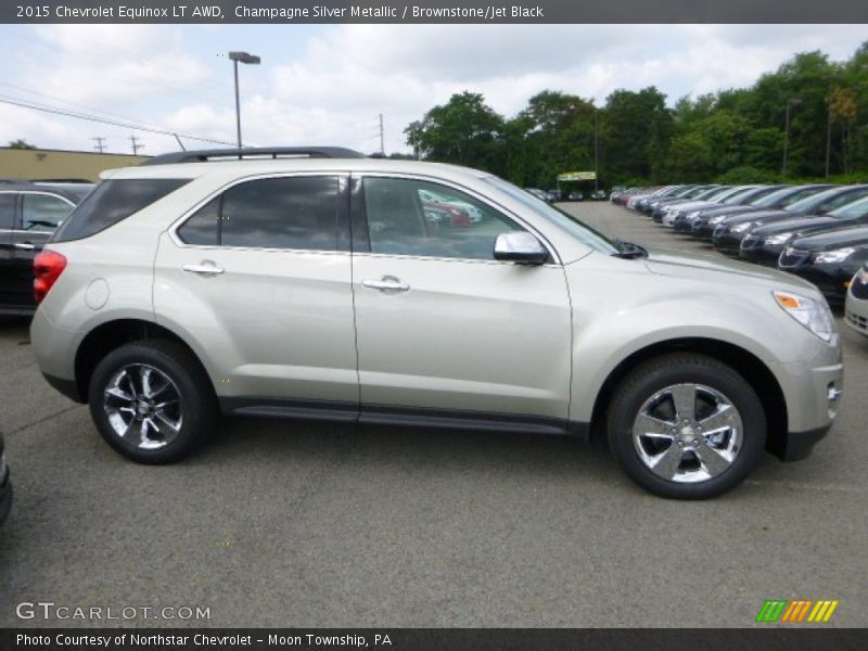 Champagne Silver Metallic / Brownstone/Jet Black 2015 Chevrolet Equinox LT AWD