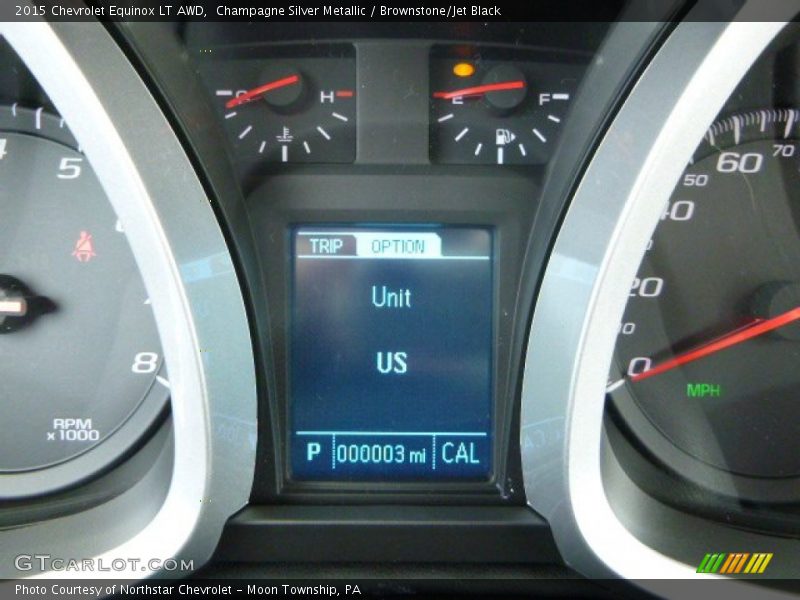 Champagne Silver Metallic / Brownstone/Jet Black 2015 Chevrolet Equinox LT AWD