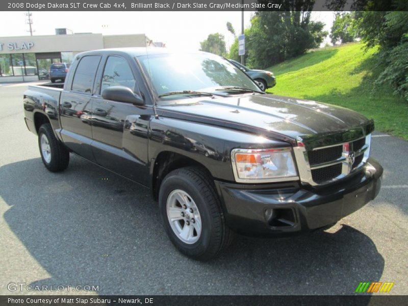 Brilliant Black / Dark Slate Gray/Medium Slate Gray 2008 Dodge Dakota SLT Crew Cab 4x4