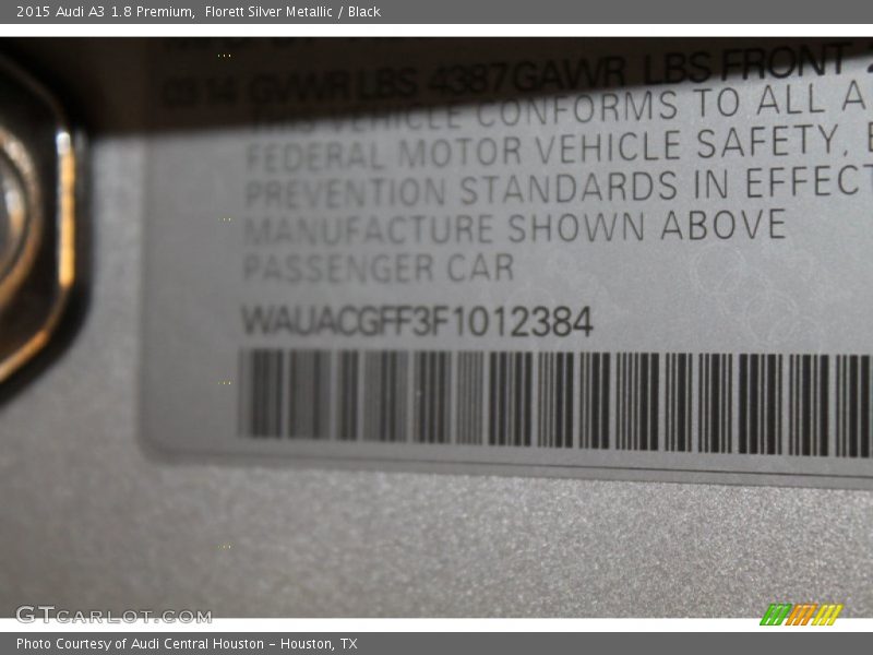 Florett Silver Metallic / Black 2015 Audi A3 1.8 Premium