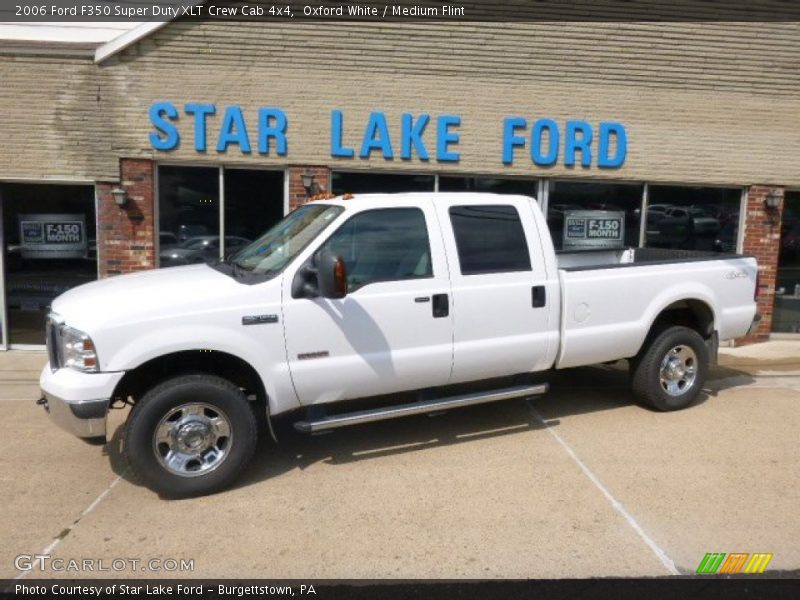 Oxford White / Medium Flint 2006 Ford F350 Super Duty XLT Crew Cab 4x4