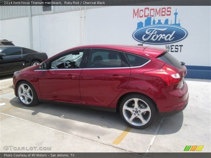 Ruby Red / Charcoal Black 2014 Ford Focus Titanium Hatchback