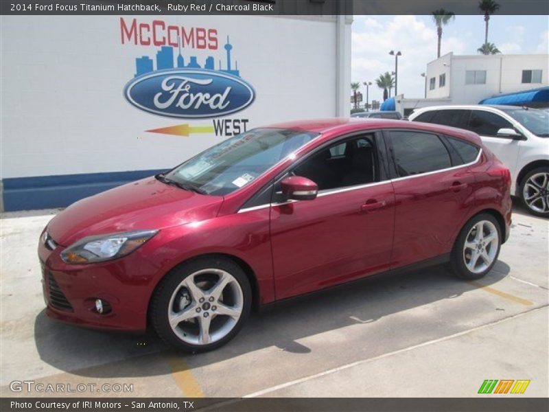Ruby Red / Charcoal Black 2014 Ford Focus Titanium Hatchback