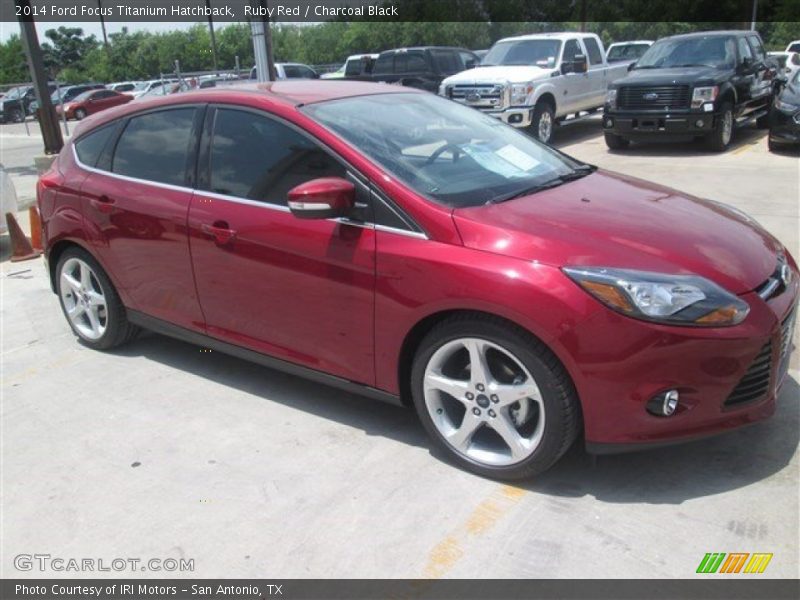 Ruby Red / Charcoal Black 2014 Ford Focus Titanium Hatchback