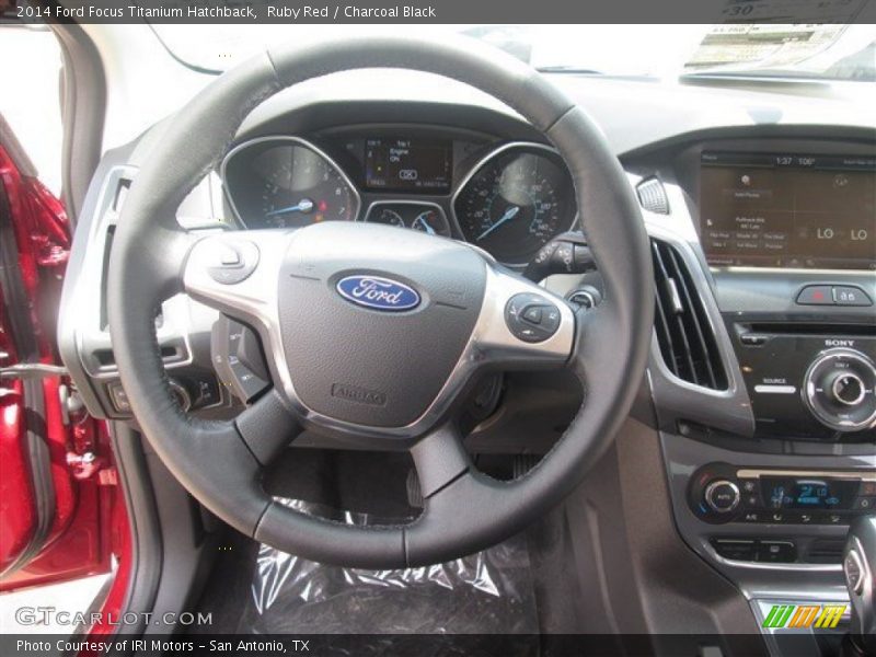 Ruby Red / Charcoal Black 2014 Ford Focus Titanium Hatchback