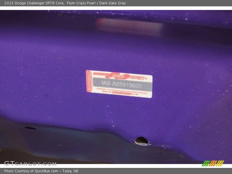 Plum Crazy Pearl / Dark Slate Gray 2013 Dodge Challenger SRT8 Core