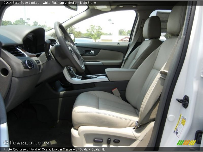 White Platinum / Medium Light Stone 2014 Ford Edge Limited