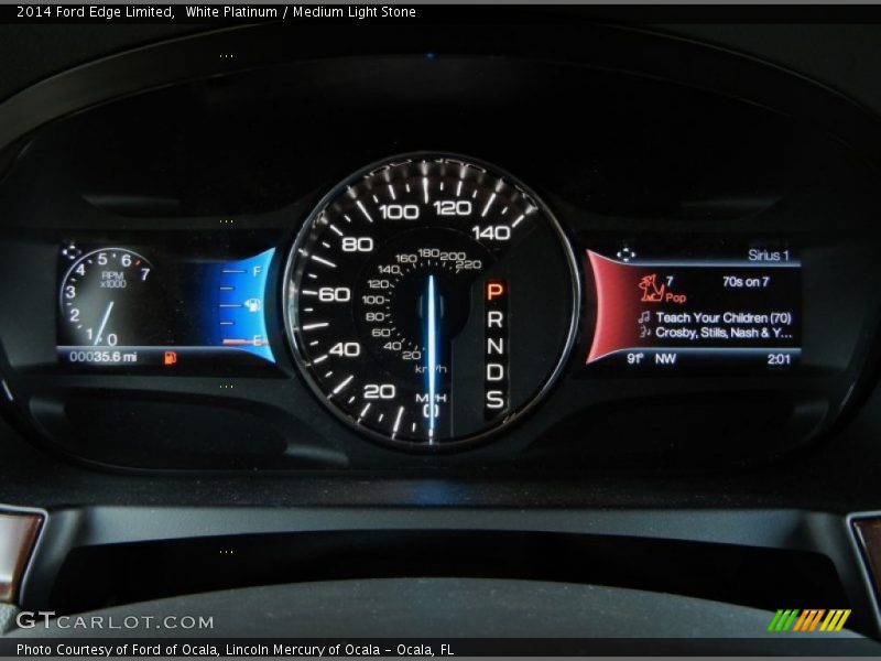 White Platinum / Medium Light Stone 2014 Ford Edge Limited