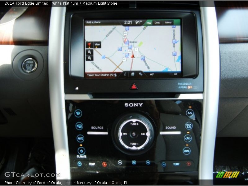White Platinum / Medium Light Stone 2014 Ford Edge Limited