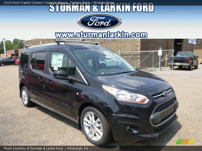 Panther Black / Medium Stone 2014 Ford Transit Connect Titanium Wagon