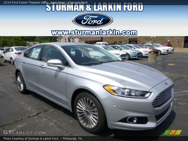 Ingot Silver / Charcoal Black 2014 Ford Fusion Titanium AWD
