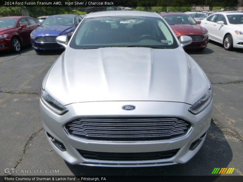 Ingot Silver / Charcoal Black 2014 Ford Fusion Titanium AWD