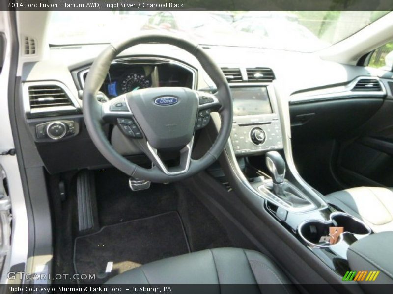 Ingot Silver / Charcoal Black 2014 Ford Fusion Titanium AWD