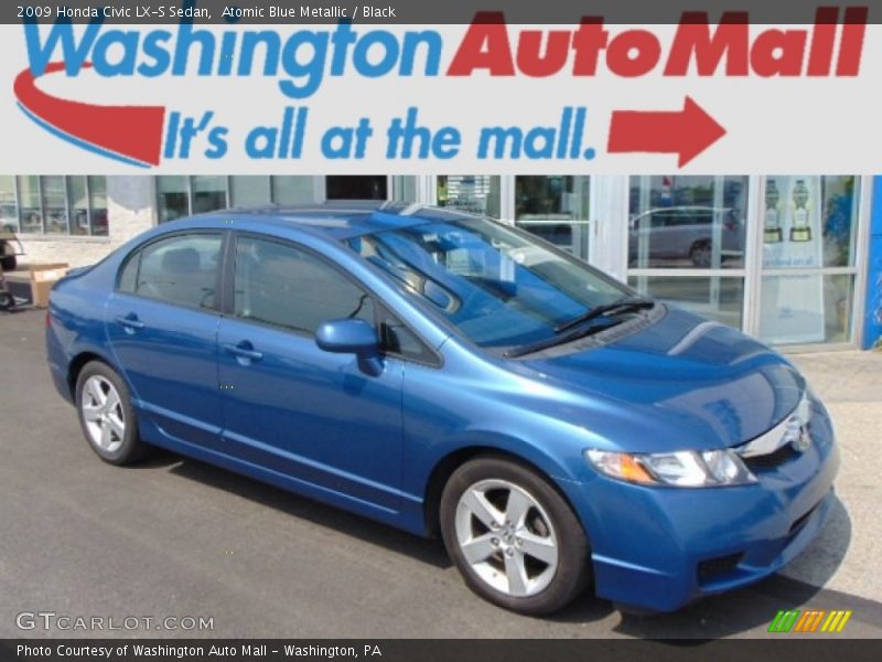 Atomic Blue Metallic / Black 2009 Honda Civic LX-S Sedan