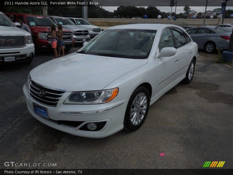 Porcelain White Pearl / Beige 2011 Hyundai Azera GLS