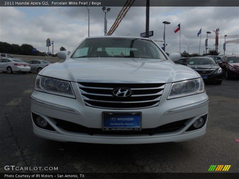 Porcelain White Pearl / Beige 2011 Hyundai Azera GLS