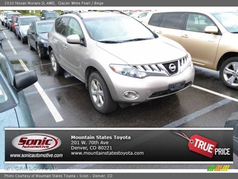 Glacier White Pearl / Beige 2010 Nissan Murano SL AWD