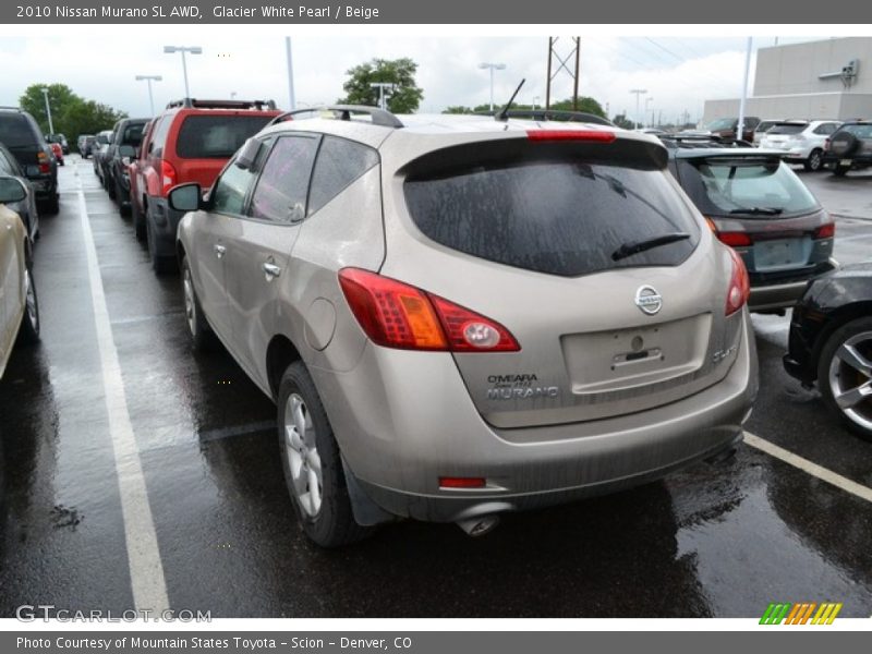 Glacier White Pearl / Beige 2010 Nissan Murano SL AWD