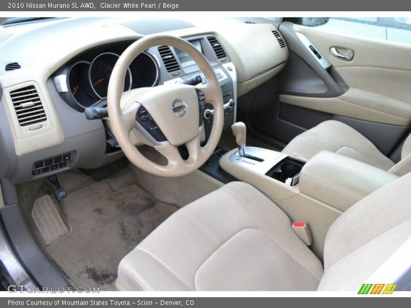 Glacier White Pearl / Beige 2010 Nissan Murano SL AWD