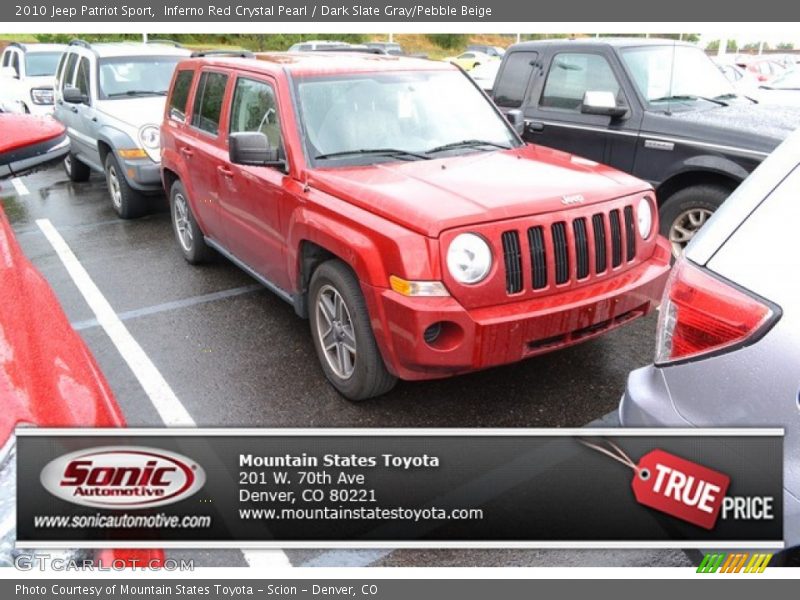 Inferno Red Crystal Pearl / Dark Slate Gray/Pebble Beige 2010 Jeep Patriot Sport