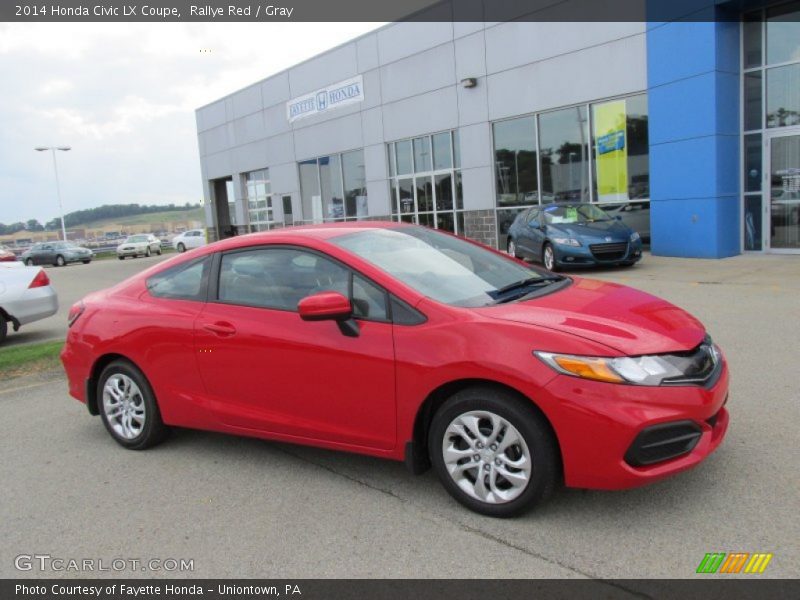 Rallye Red / Gray 2014 Honda Civic LX Coupe