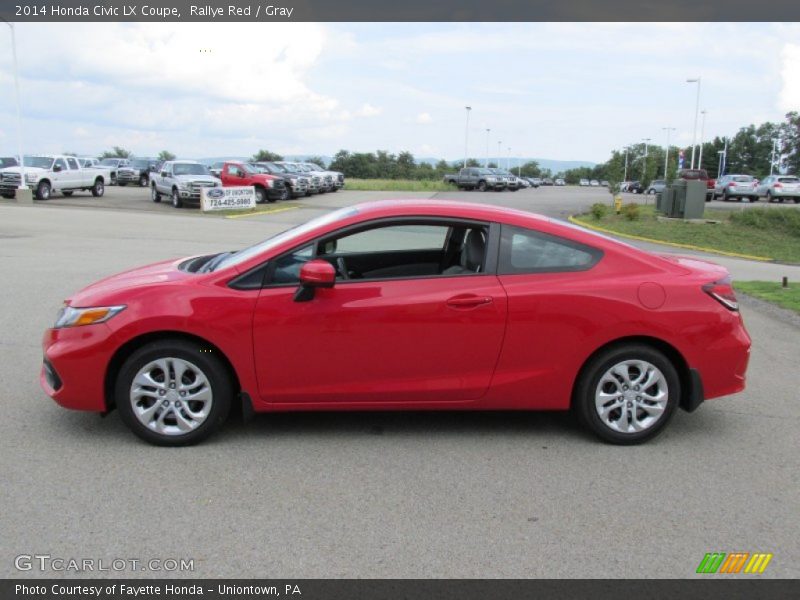 Rallye Red / Gray 2014 Honda Civic LX Coupe