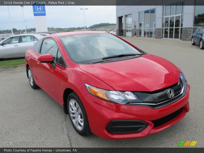 Rallye Red / Gray 2014 Honda Civic LX Coupe