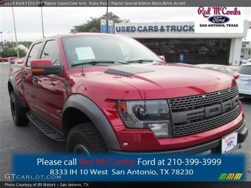 Ruby Red / Raptor Special Edition Black/Brick Accent 2014 Ford F150 SVT Raptor SuperCrew 4x4