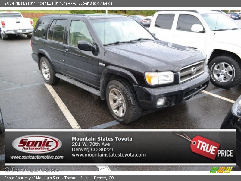 Super Black / Beige 2004 Nissan Pathfinder LE Platinum 4x4