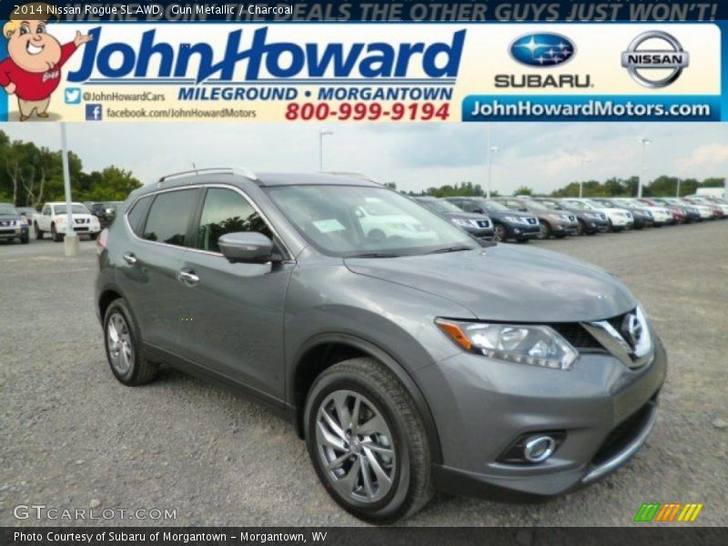 Gun Metallic / Charcoal 2014 Nissan Rogue SL AWD