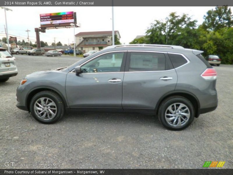 Gun Metallic / Charcoal 2014 Nissan Rogue SL AWD