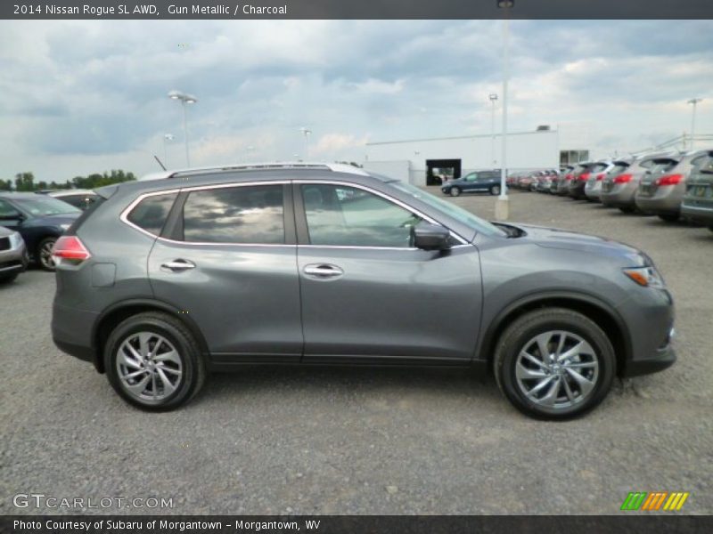 Gun Metallic / Charcoal 2014 Nissan Rogue SL AWD