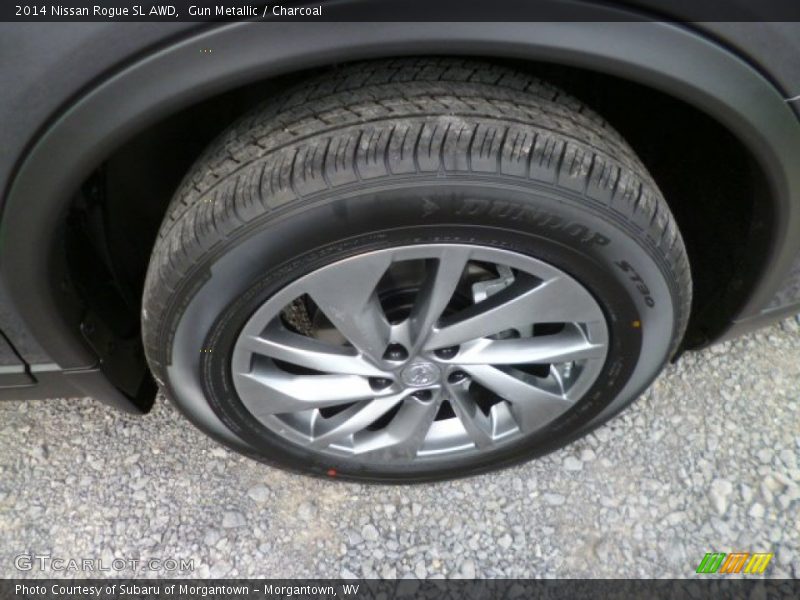 Gun Metallic / Charcoal 2014 Nissan Rogue SL AWD