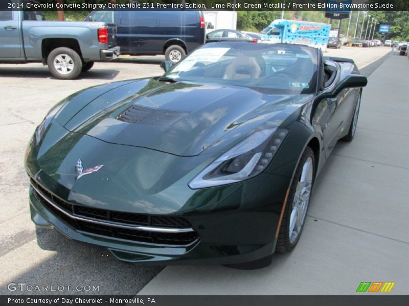 Lime Rock Green Metallic / Premire Edition Brownstone Suede 2014 Chevrolet Corvette Stingray Convertible Z51 Premiere Edition