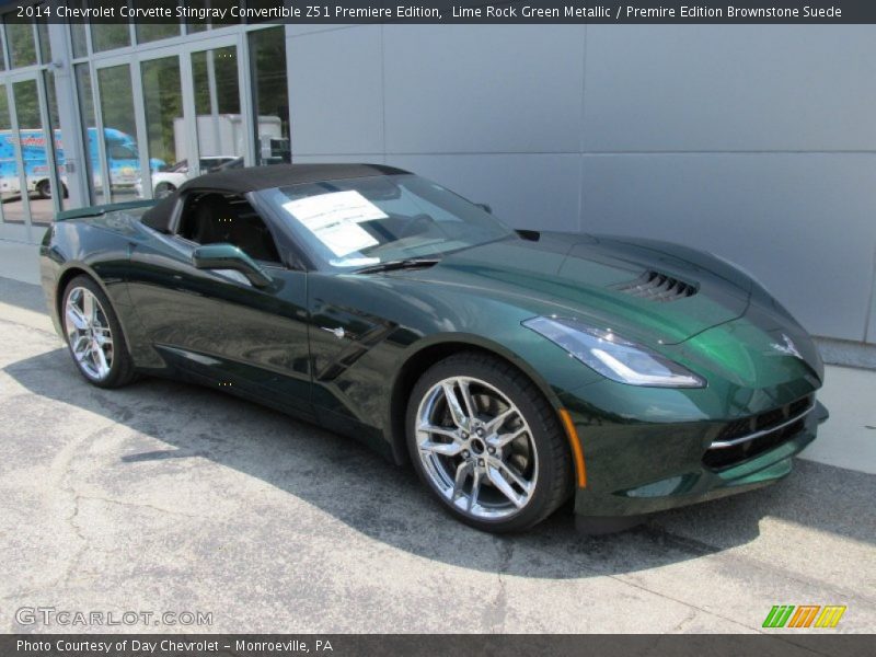 Lime Rock Green Metallic / Premire Edition Brownstone Suede 2014 Chevrolet Corvette Stingray Convertible Z51 Premiere Edition