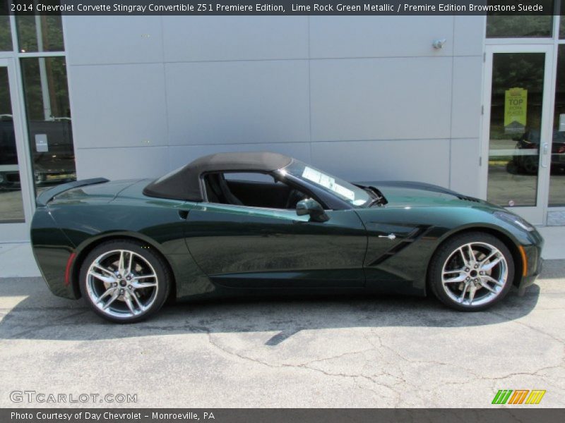 Lime Rock Green Metallic / Premire Edition Brownstone Suede 2014 Chevrolet Corvette Stingray Convertible Z51 Premiere Edition