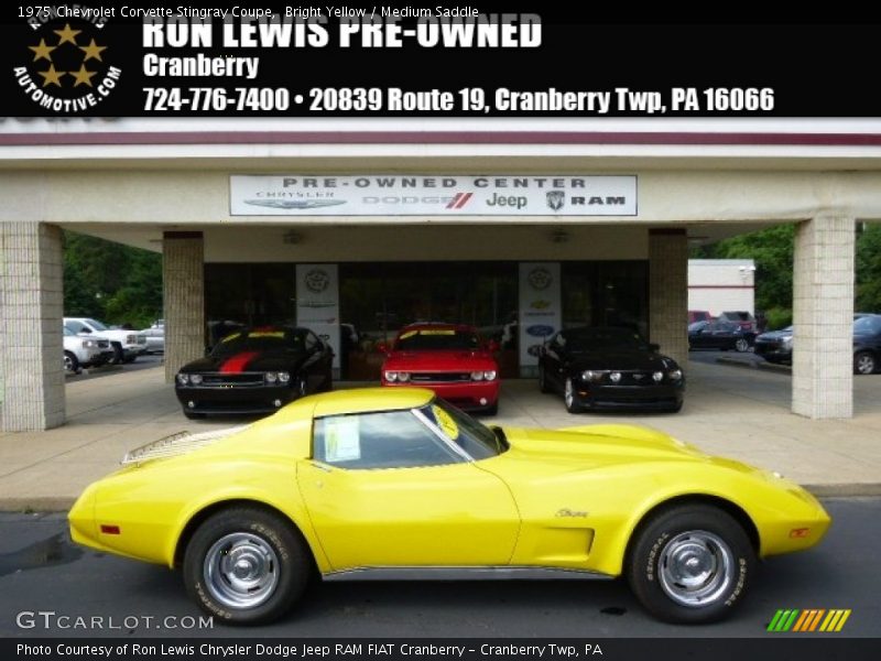 Bright Yellow / Medium Saddle 1975 Chevrolet Corvette Stingray Coupe