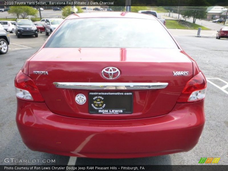 Barcelona Red Metallic / Dark Charcoal 2010 Toyota Yaris Sedan
