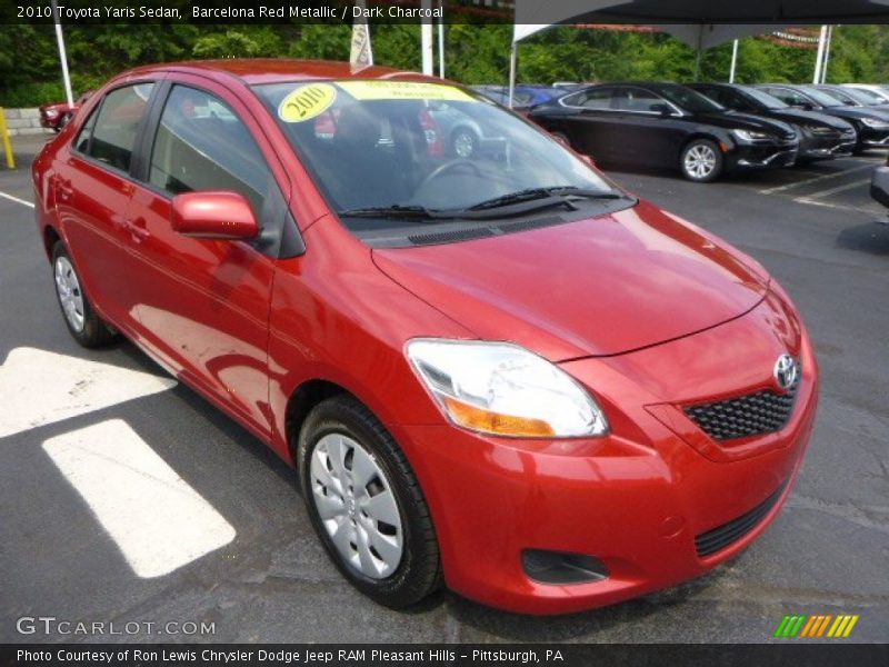 Barcelona Red Metallic / Dark Charcoal 2010 Toyota Yaris Sedan